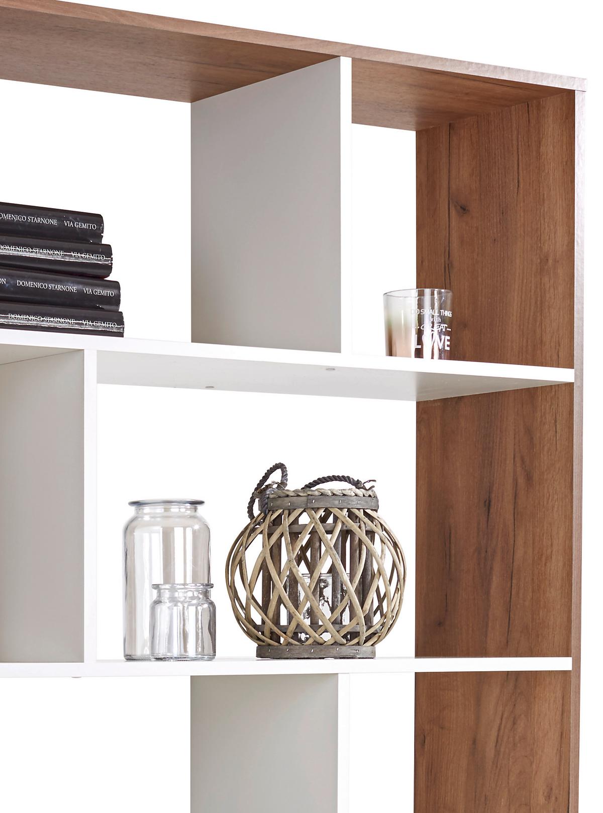 DĚLICÍ STĚNA ROBERTO - tmavě hnědá/barvy dubu, Moderní, kompozitní dřevo (110/185/32cm)