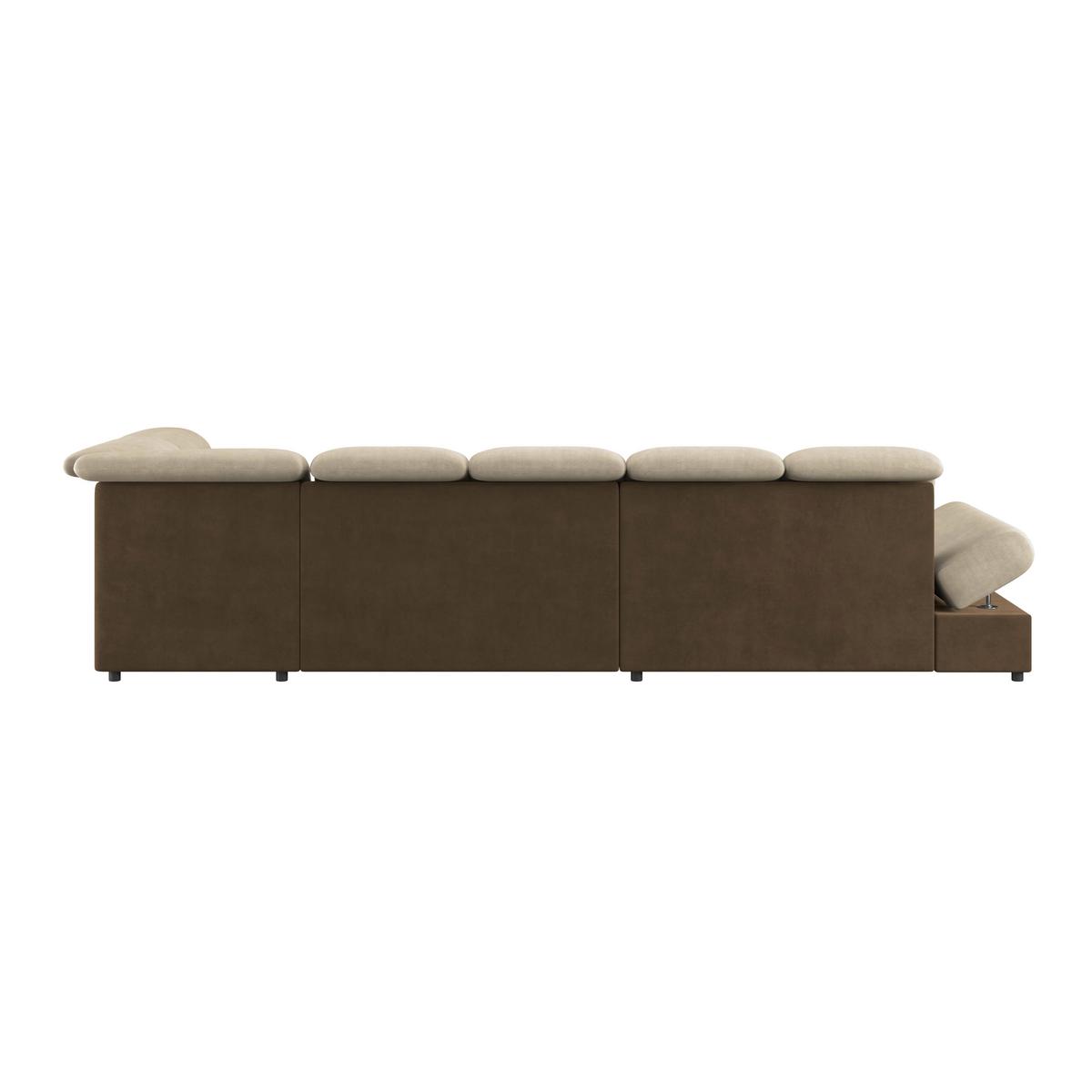 Wohnlandschaft Madera Cremefarben, S: 358x212 cm - Hellbraun/Creme, KONVENTIONELL, Kunststoff/Textil (190/358/212cm)