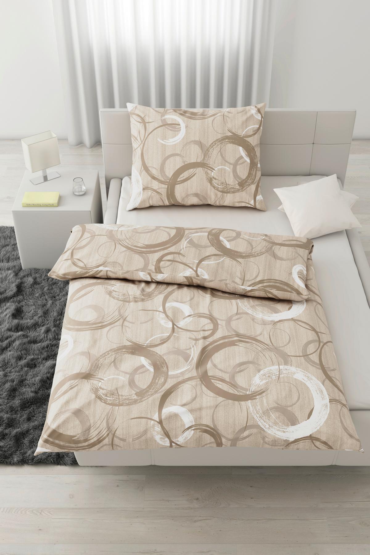 POVLEČENÍ NEW CIRCLES - béžová, textil (140/200cm) - Modern Living