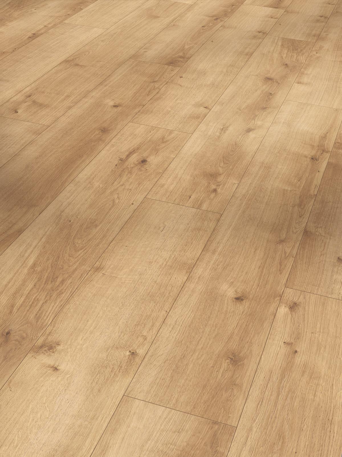 Designboden Eiche Pure Natur - Eichefarben/Braun, Basics, Holz/Kunststoff (128,5/19,4/0,8cm) - Parador