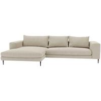 Eckschlafsofa Aurora II - Beige/Schwarz, MODERN, Textil (295/170cm) - Trendmanufaktur