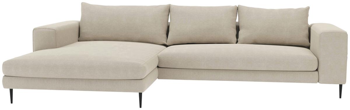 Eckschlafsofa Aurora Ii - Beige/Schwarz, MODERN, Textil (295/170cm) - Trendmanufaktur