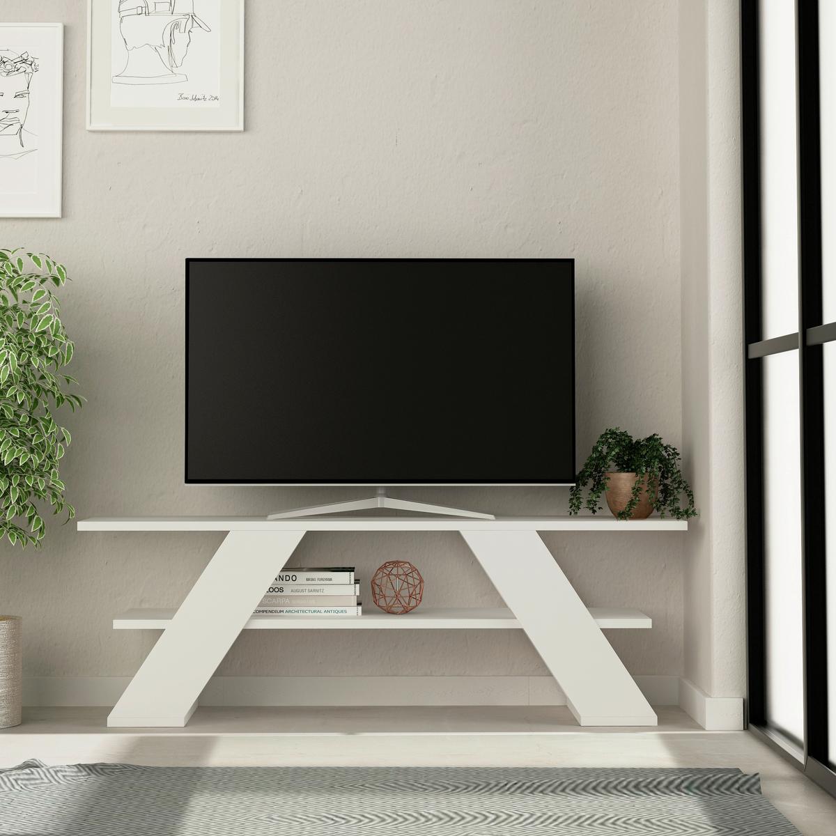 Phonotisch Farfalla, Weiß B: 120 Cm - Weiß, Design, Holzwerkstoff (120/33,5/40cm) - Livetastic