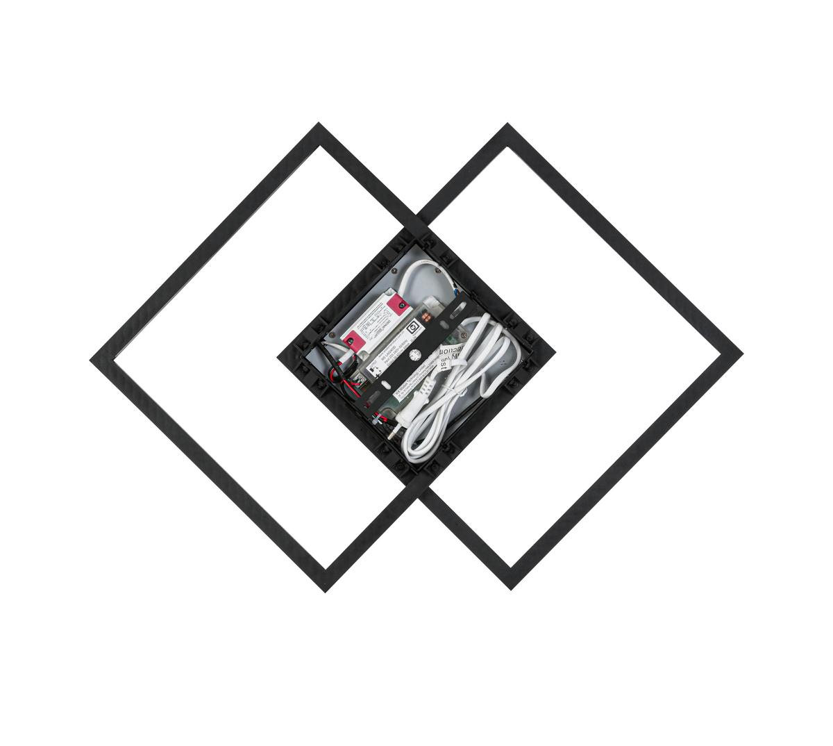 STROPNÍ LED SVÍTIDLO VUIO - černá, Moderní, kov/plast (59/42/4,5cm) - Mömax