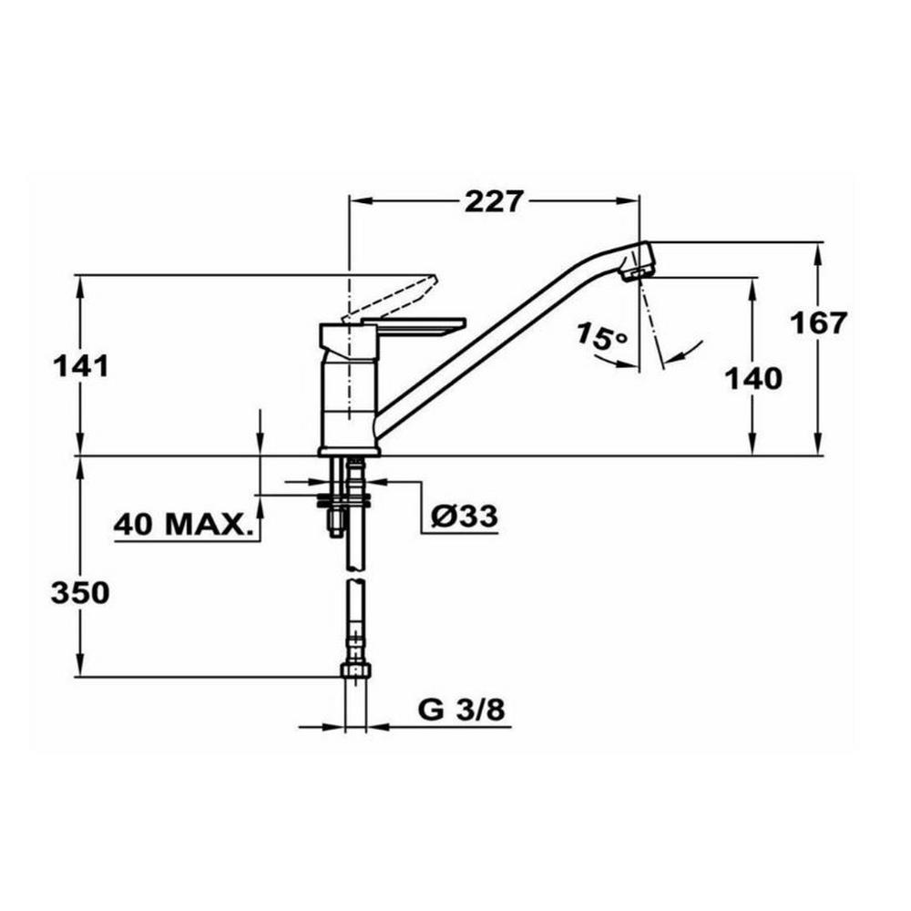 Fotografia produktu: Chrómová batéria Teka Cromo CR, 16,7 cm