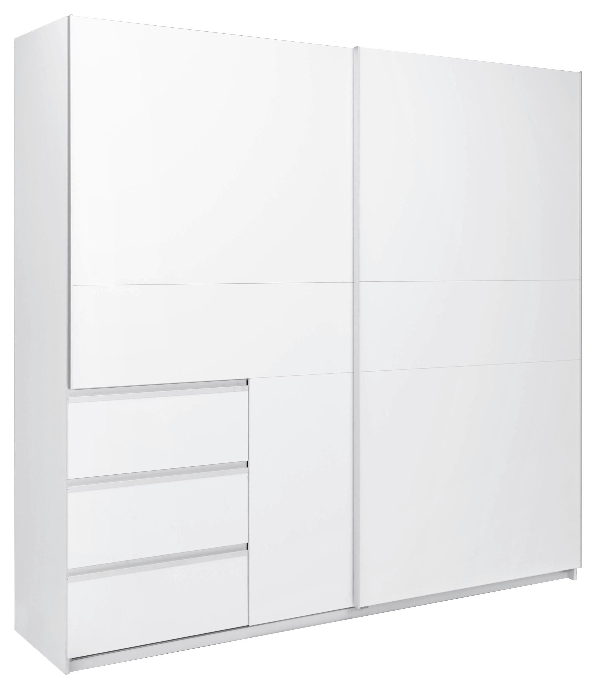 SCHIEBETÜRENSCHRANK Wilma Weiß B: 215cm - Weiß, MODERN, Holzwerkstoff (215/210/61,5cm) - P & B
