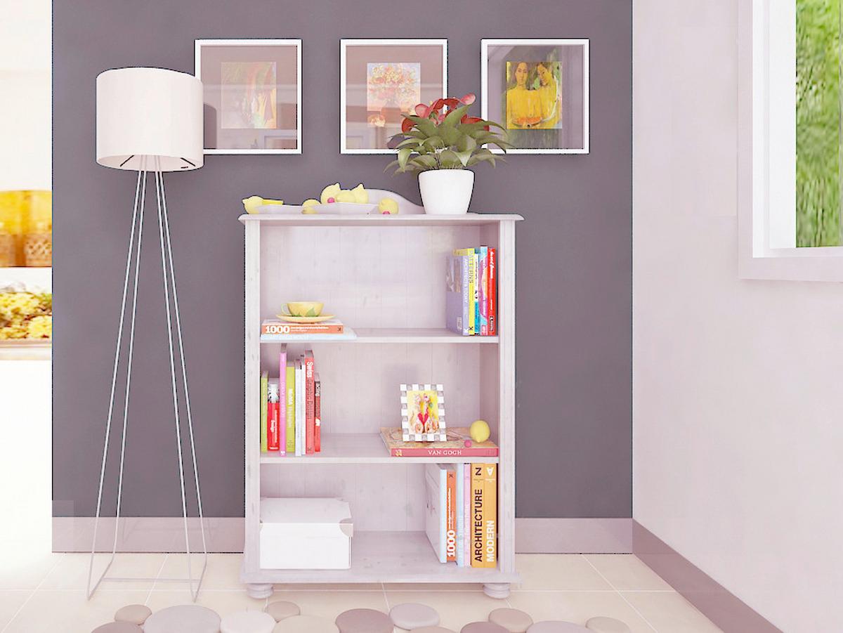 Regal Mette Weiß B: 77cm - Weiß, Design, Holz (77/116/31cm) - MID.YOU