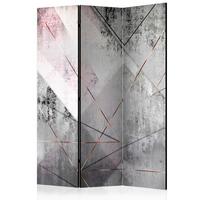 Paravent Grau Hellrosa B: 135 cm - Hellrosa/Grau, Basics, Holz/Textil (135/172/3cm) - artgeist