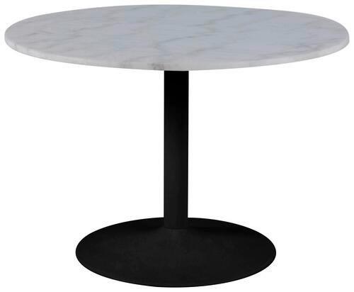 Esstisch Rund Tarifa Ø 110 Cm Marmor Weiß/schwarz - Schwarz/Weiß, Trend, Stein/Metall (110/110/75cm) - Livetastic
