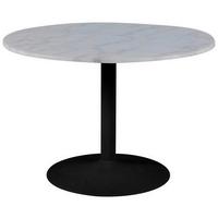 Esstisch Rund Tarifa Ø 110 Cm Marmor Weiß/schwarz - Schwarz/Weiß, Trend, Stein/Metall (110/110/75cm) - Livetastic