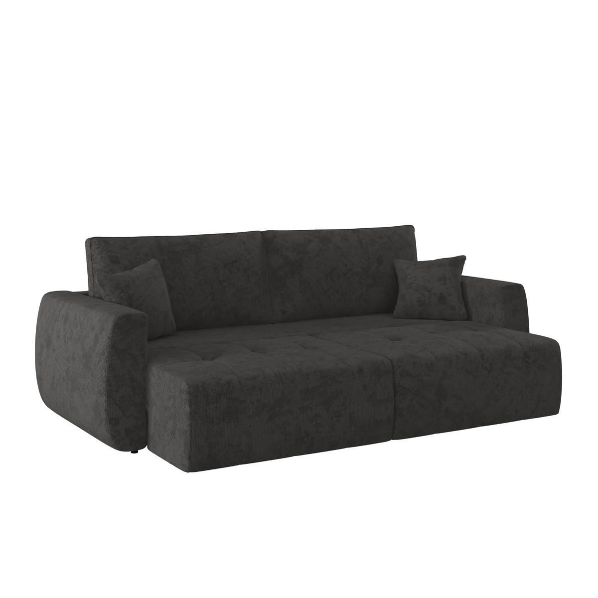 Schlafsofa Bali - Schwarz/Graphitfarben, MODERN, Holz/Textil (245/74-90/104cm) - Luca Bessoni
