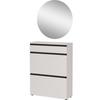Garderobe Gw-Baldone 2-Teilig Beige B: 80 cm - Beige, Design, Glas/Holzwerkstoff (80/200/29cm) - MID.YOU