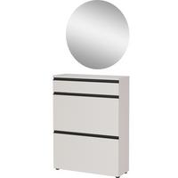 Garderobe Gw-Baldone 2-Teilig Beige B: 80 cm - Beige, Design, Glas/Holzwerkstoff (80/200/29cm) - MID.YOU