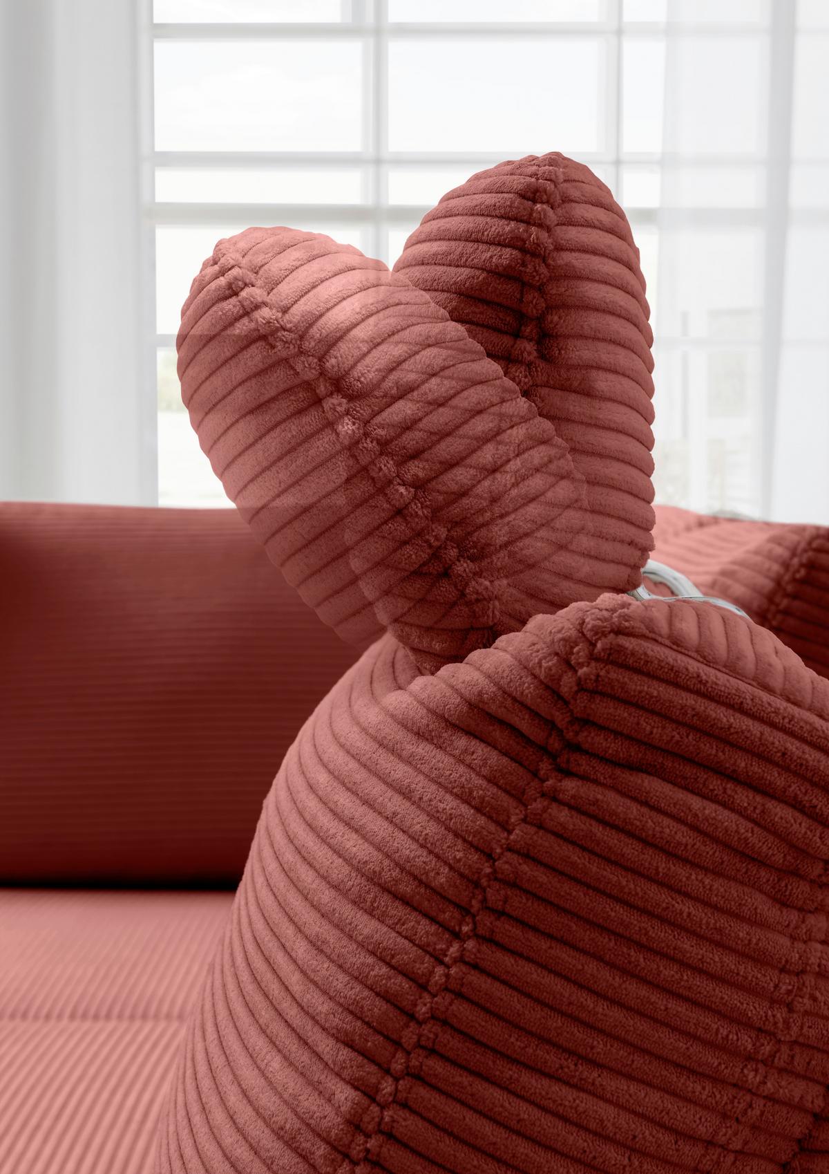 Eckschlafsofa Positano Koralle S: 261x206 Cm - Wildeiche/Koralle, MODERN, Textil (261/206cm) - Livetastic