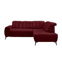 Ecksofa Mit Usb Anschluss Sano, Bordeaux, S: 261x200 Cm - Bordeaux/Schwarz, MODERN, Textil (261/200cm) - Livetastic