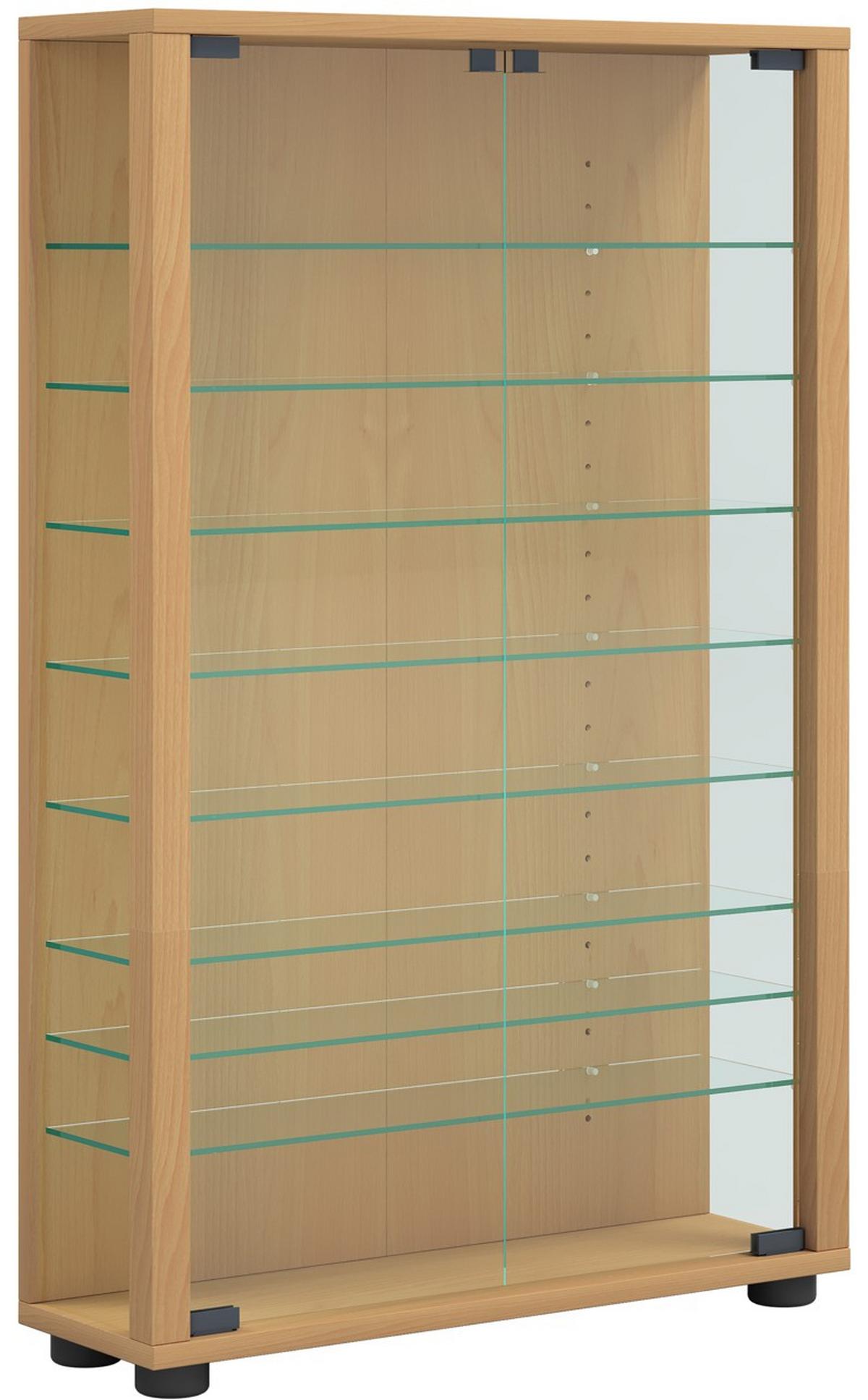 VITRINE Lumo Bchefarben B: 59 cm - Buchefarben, MODERN, Glas/Holzwerkstoff (59/91,3/18cm) - MID.YOU