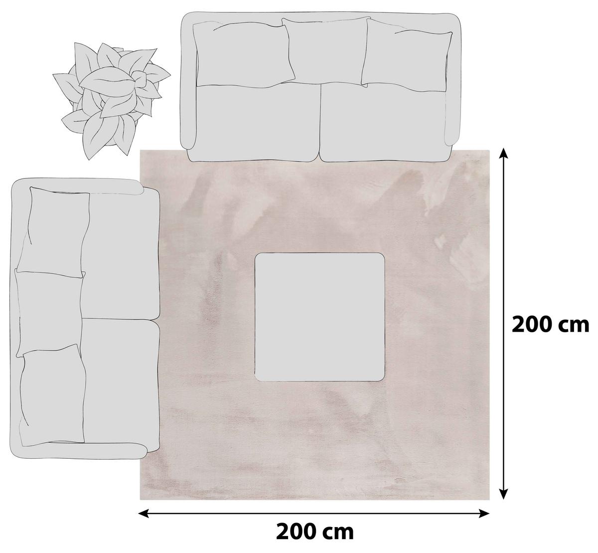 Hochflorteppich Greige Alice 200x200 Cm - Greige, KONVENTIONELL, Textil (200/200cm) - Esprit