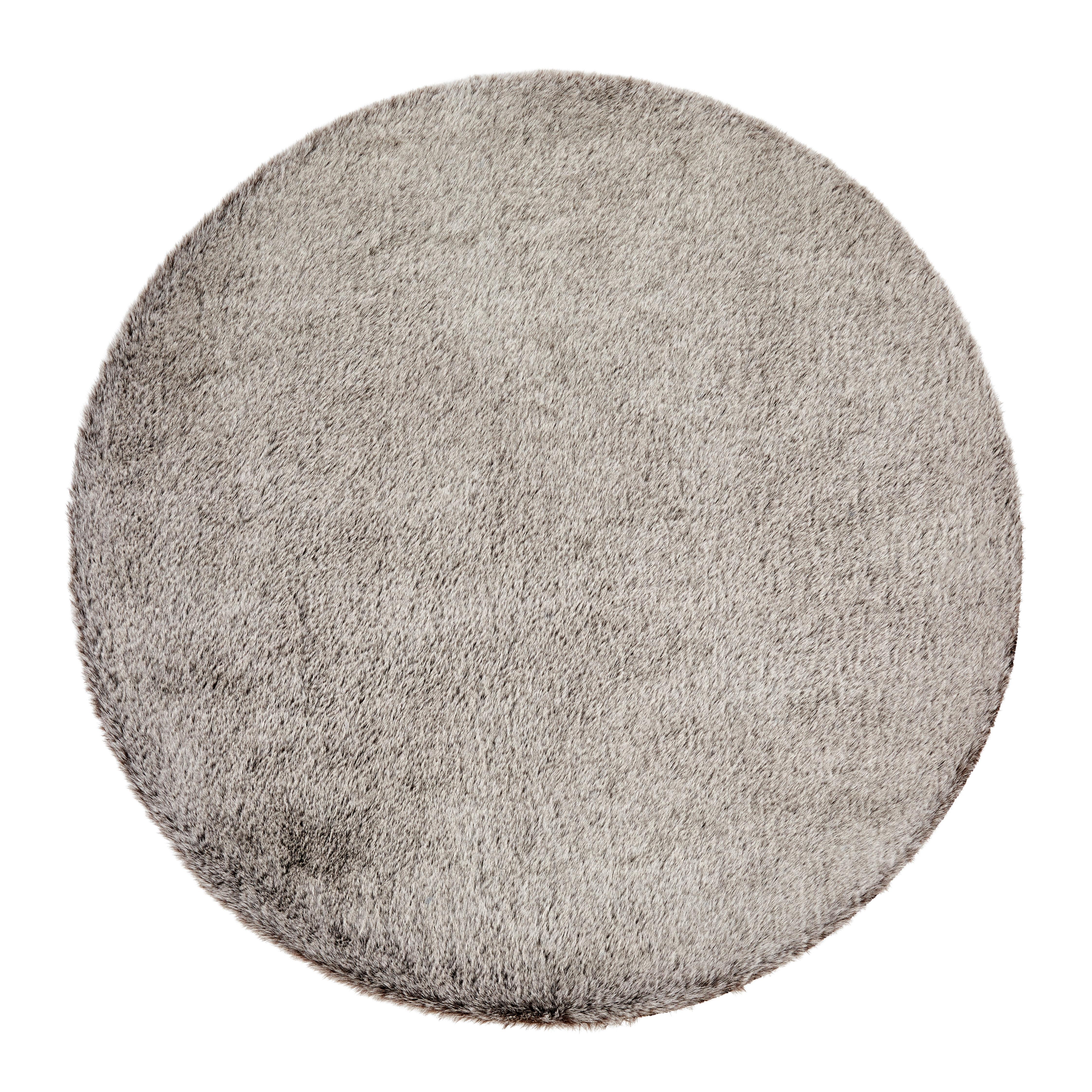 Szörme Szőnyeg Leni Átmérő Kb. 80cm - sötétbarna, Modern, textil (80cm) - Luca Bessoni