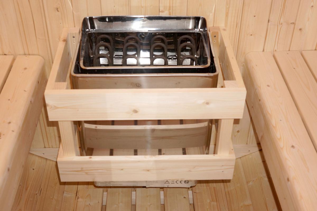 Saunafass Tromsö Fichtefarben B: 180 Cm - Fichtefarben, KONVENTIONELL, Glas/Holz (189/180/191,5cm) - Sanotechnik