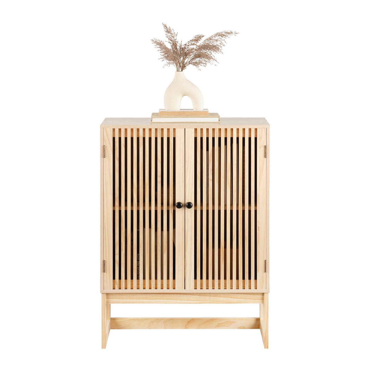 KOMODA COSMA -EXKLUSIV- - čierna/prírodná farba, Modern, kov/drevo (60/80/28cm) - Mömax