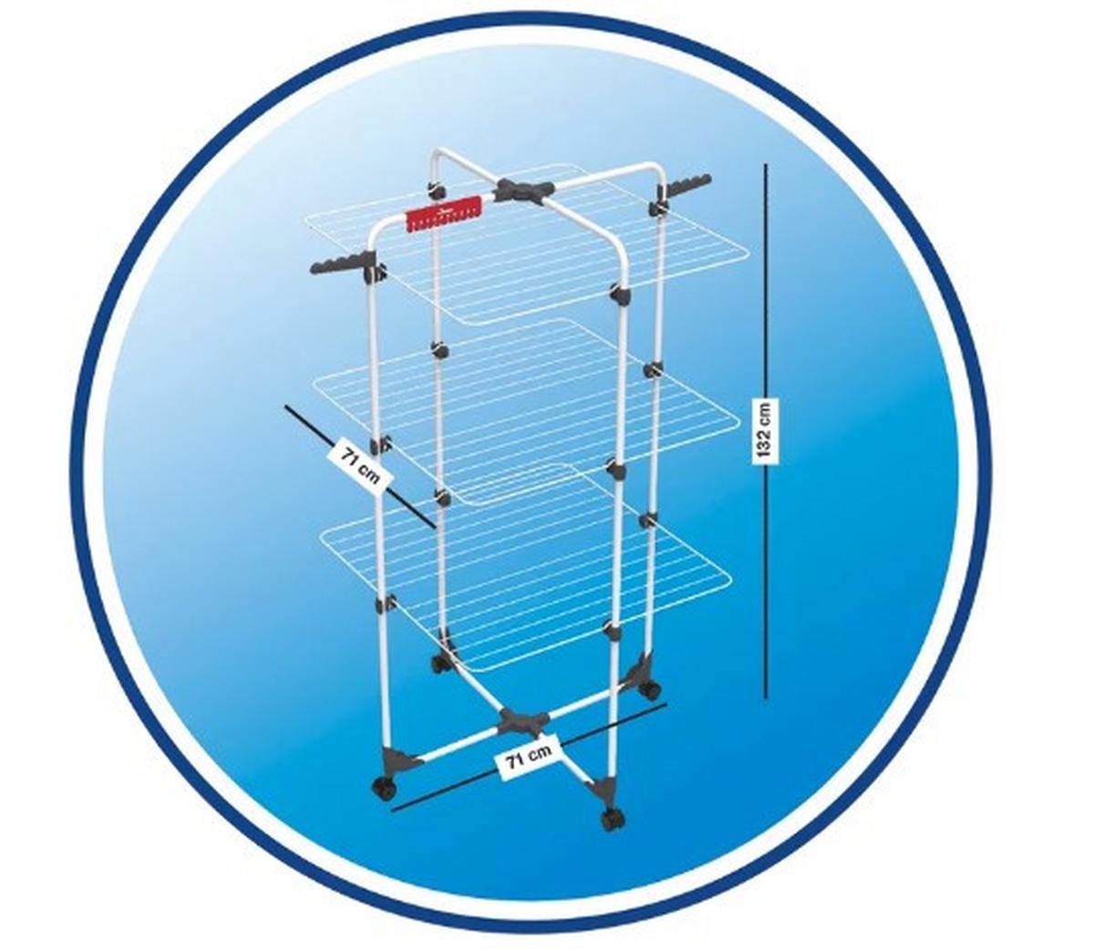 Vertikálny sušiak na bielizeň MIXER 3 - biela, Basics, kov (5/127,5/71cm) - Vileda
