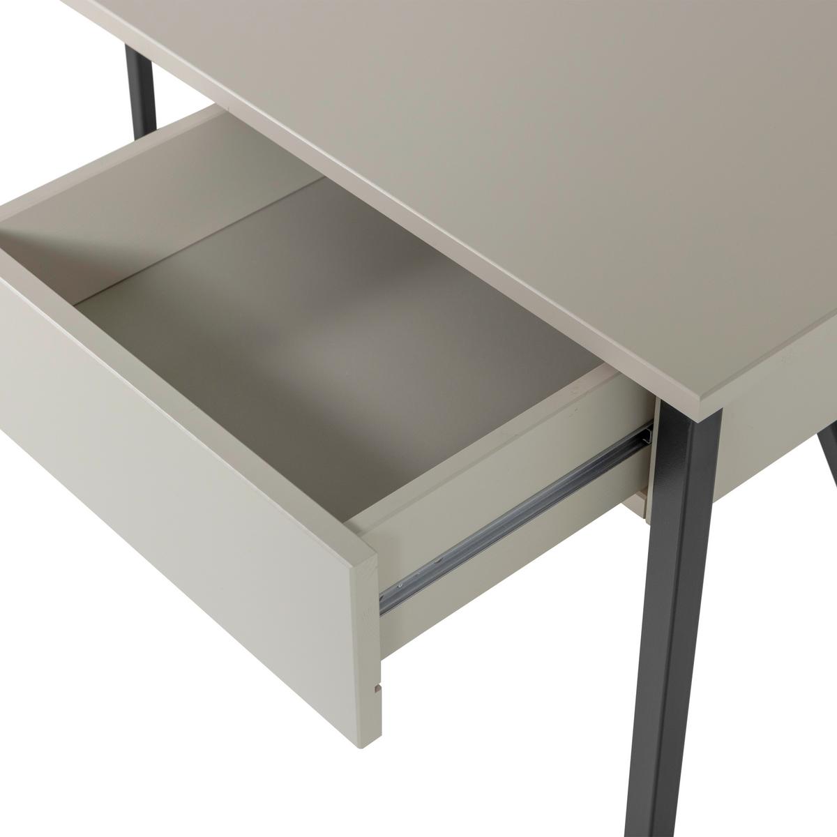 Schreibtisch New Julius Grau B: 126 cm - Schwarz/Grau, MODERN, Holz/Metall (126/53/75cm) - Livetastic