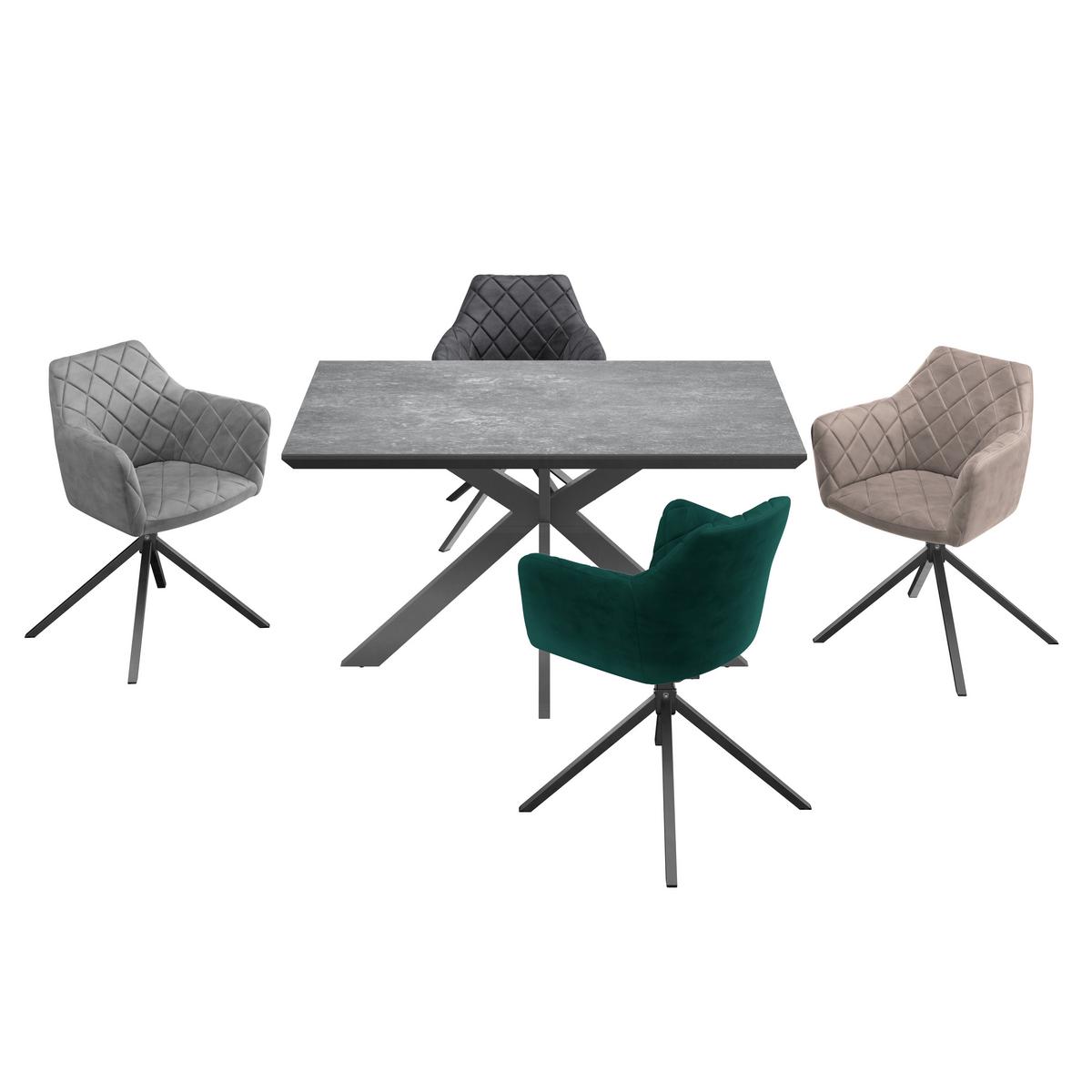 Esstisch Steve 140x90 Cm Schwarz - Schwarz, MODERN, Keramik/Holzwerkstoff (140/76/90cm)