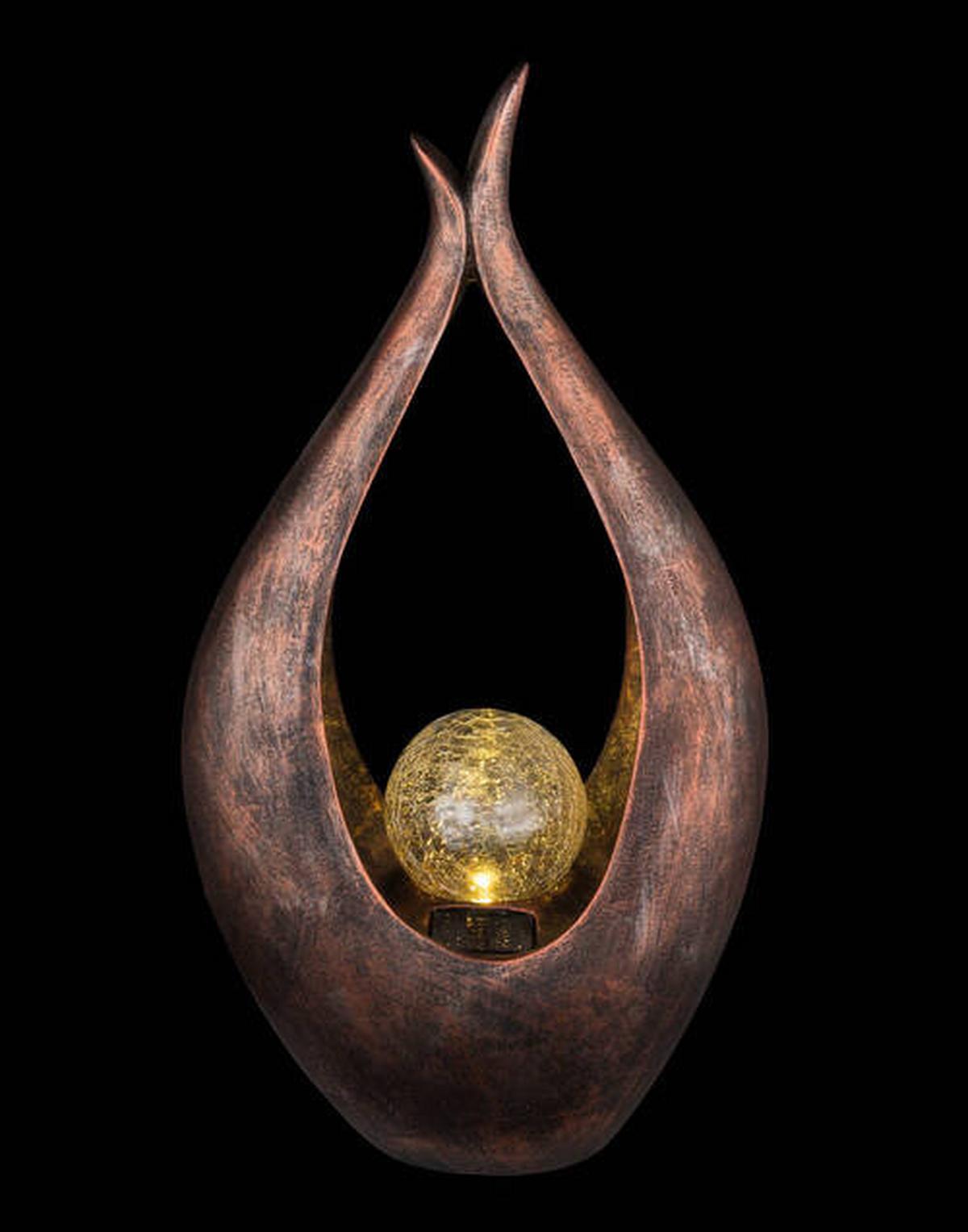 Solarleuchte Bronzefarben Klar - Klar/Bronzefarben, Basics, Glas/Kunststoff (26,5/13/50cm) - Globo