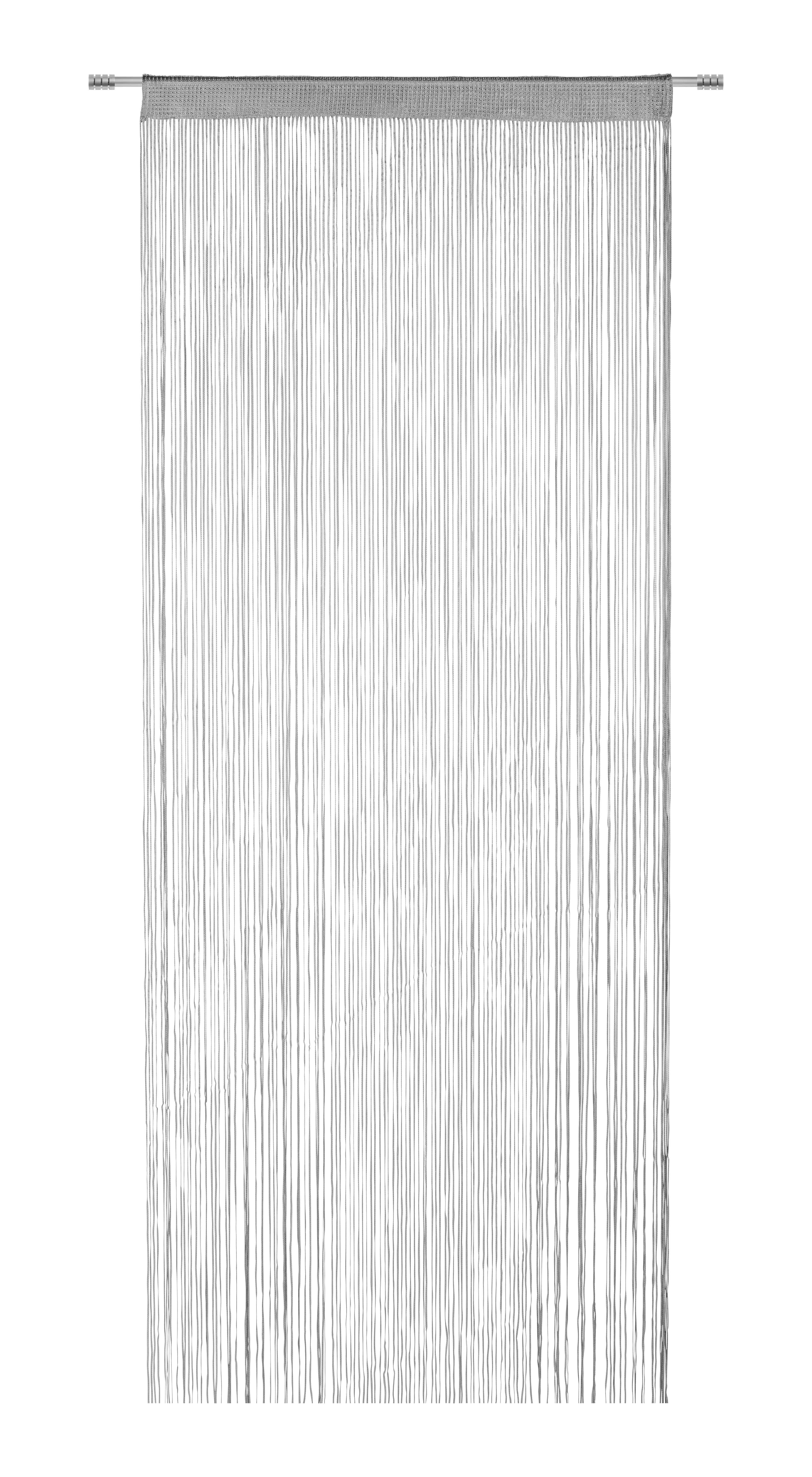 Provázkový Závěs String Uni, 90/250cm, Stříbrná - barvy stříbra, Konvenční, textil (90/250cm) - Premium Living