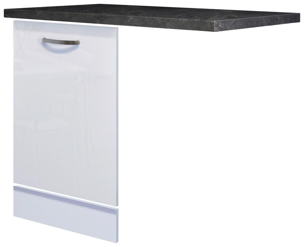 Geschirrspülerfront Alba Weiß Mit Arbeitsplatte B: 60 Cm - Schieferfarben/Weiß Hochglanz, MODERN, Holzwerkstoff (110/86/60cm)