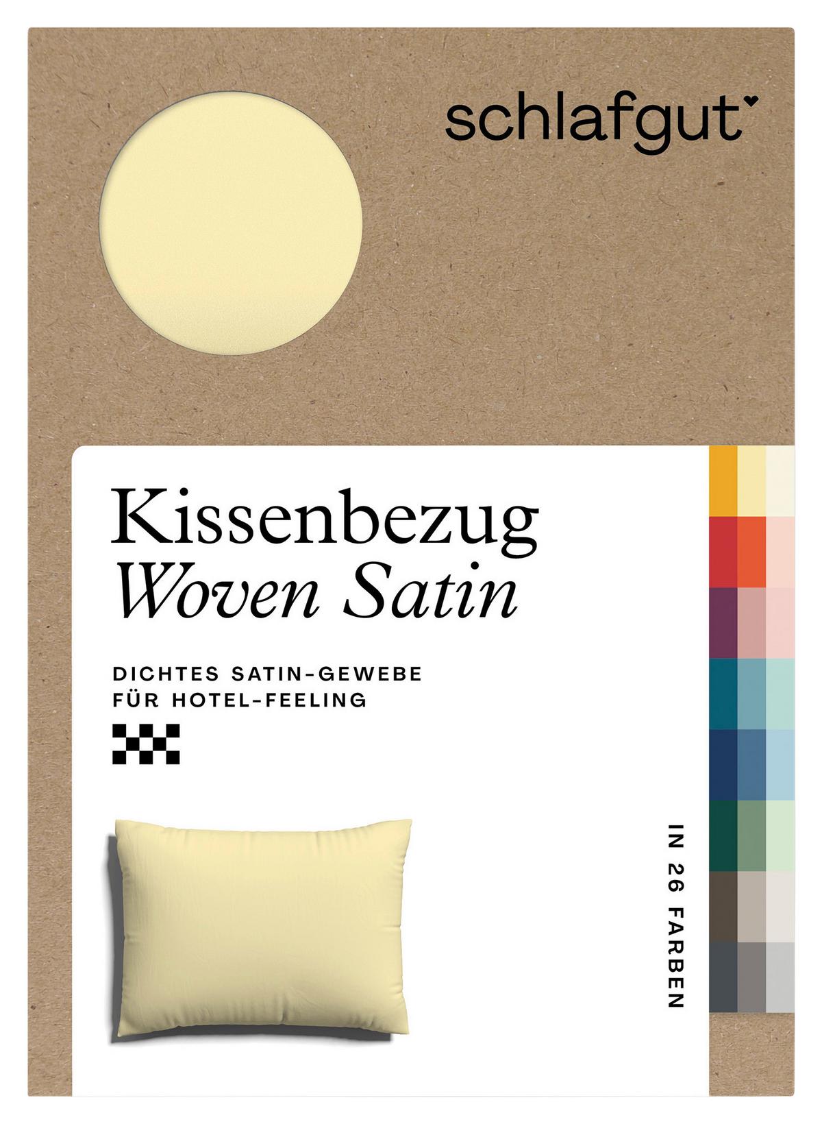 KOPFPOLSTERBEZUG WOVEN SATIN - Hellgelb, Basics, Textil (60/80cm) - Schlafgut