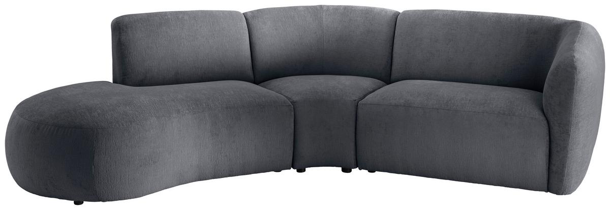 Ecksofa Jesi, Anthrazit S: 182x276 cm - Anthrazit/Schwarz, MODERN, Textil (182/276cm) - Livetastic
