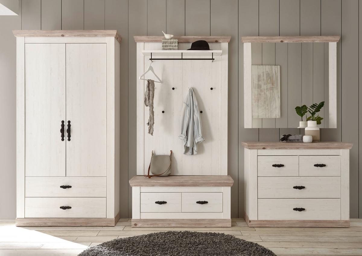 Garderobe Florenz Pinienfarrb./Hellbraun 107 cm - Hellbraun/Pinienfarben, Design, Holzwerkstoff (107/201/38cm) - MID.YOU