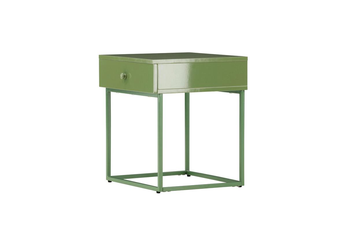 Nachttisch Bakal Grün, B: 41cm - Grün, MODERN, Holz/Metall (41/50/41cm) - Livetastic