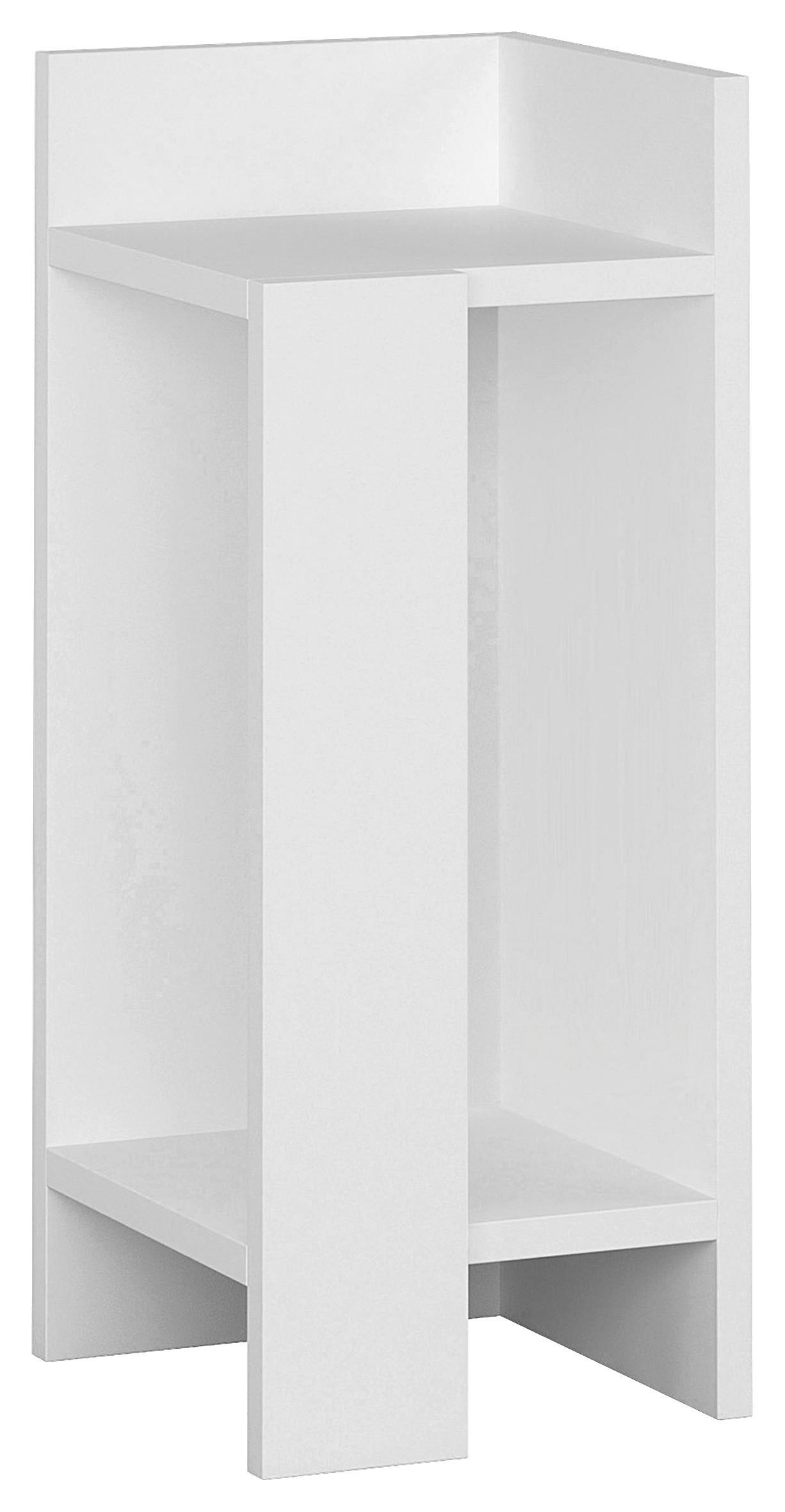 Noční stolek ELOS pravý bílý - bílá, Design, kompozitní dřevo (27/60/25cm) - Livetastic