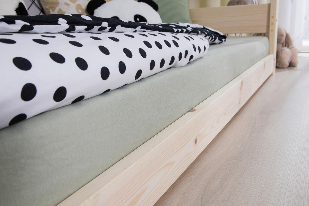Bodenbett Mit Matratze 90x200 Cm Naturfarben - Naturfarben, MODERN, Holz/Textil (90/200cm) - MID.YOU