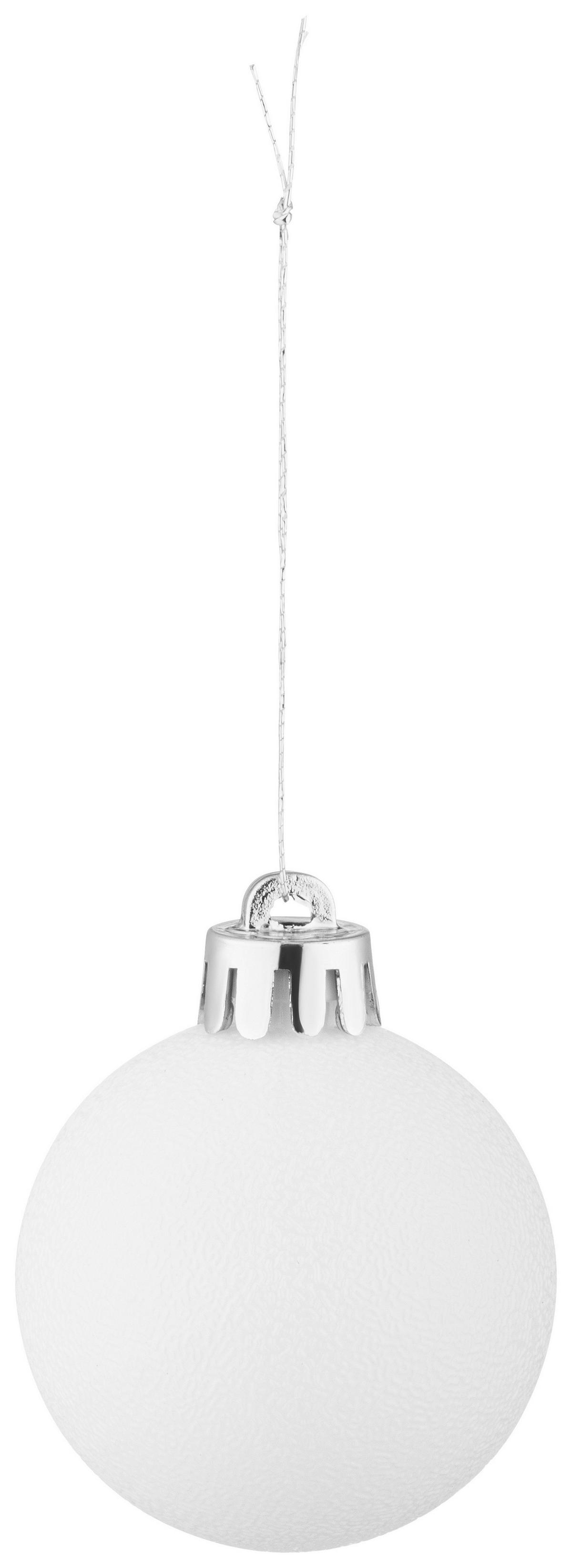 CHRISTBAUMKUGEL-SET Mou, Weiß, 90-Teilig - Weiß, KONVENTIONELL, Kunststoff - Luca Bessoni