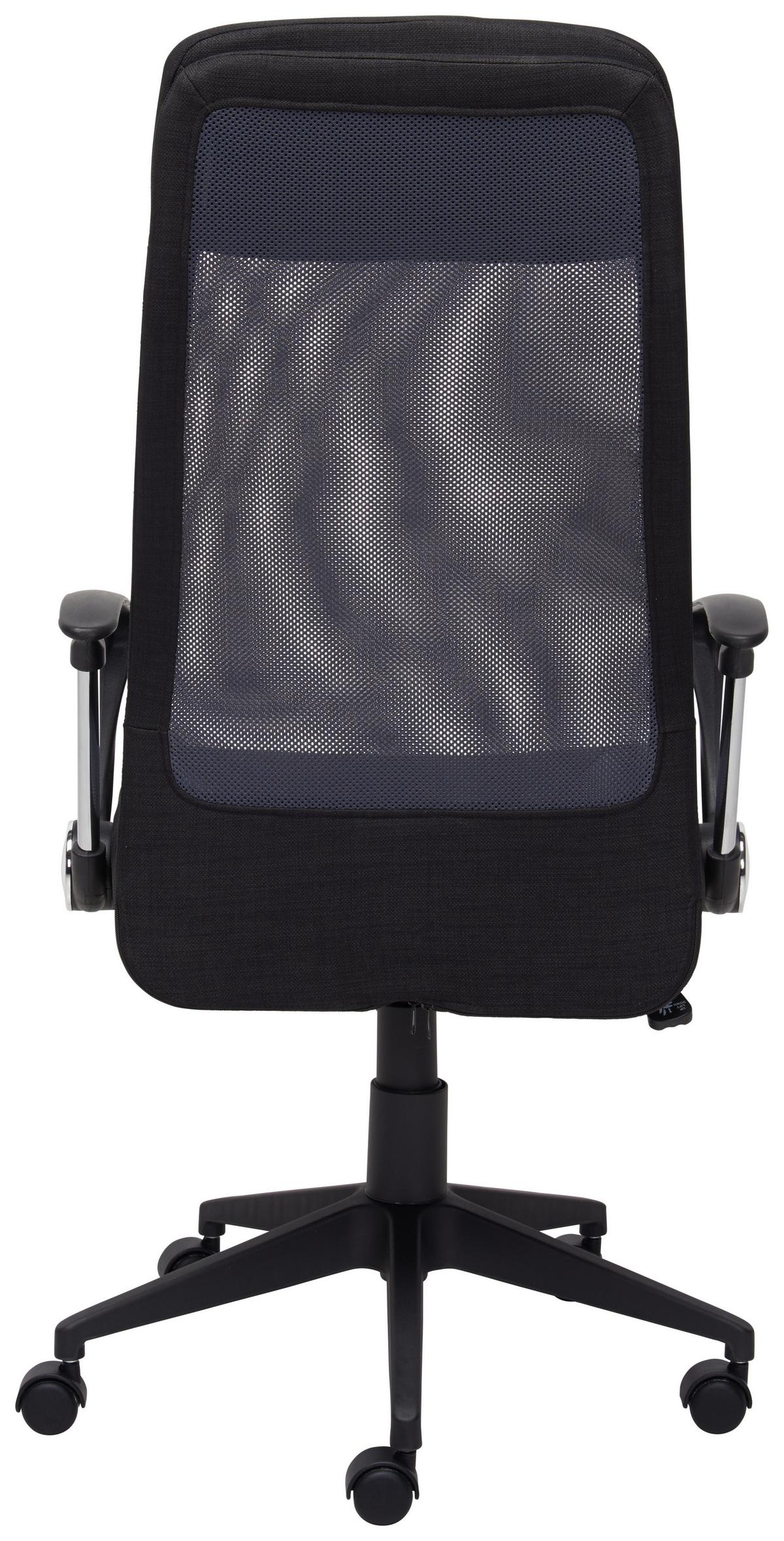 Bürostuhl Josh Mit Armstützen Grau/schwarz Bis 120 Kg - Schwarz/Grau, Design, Kunststoff/Textil (61/118-128/64cm) - MID.YOU