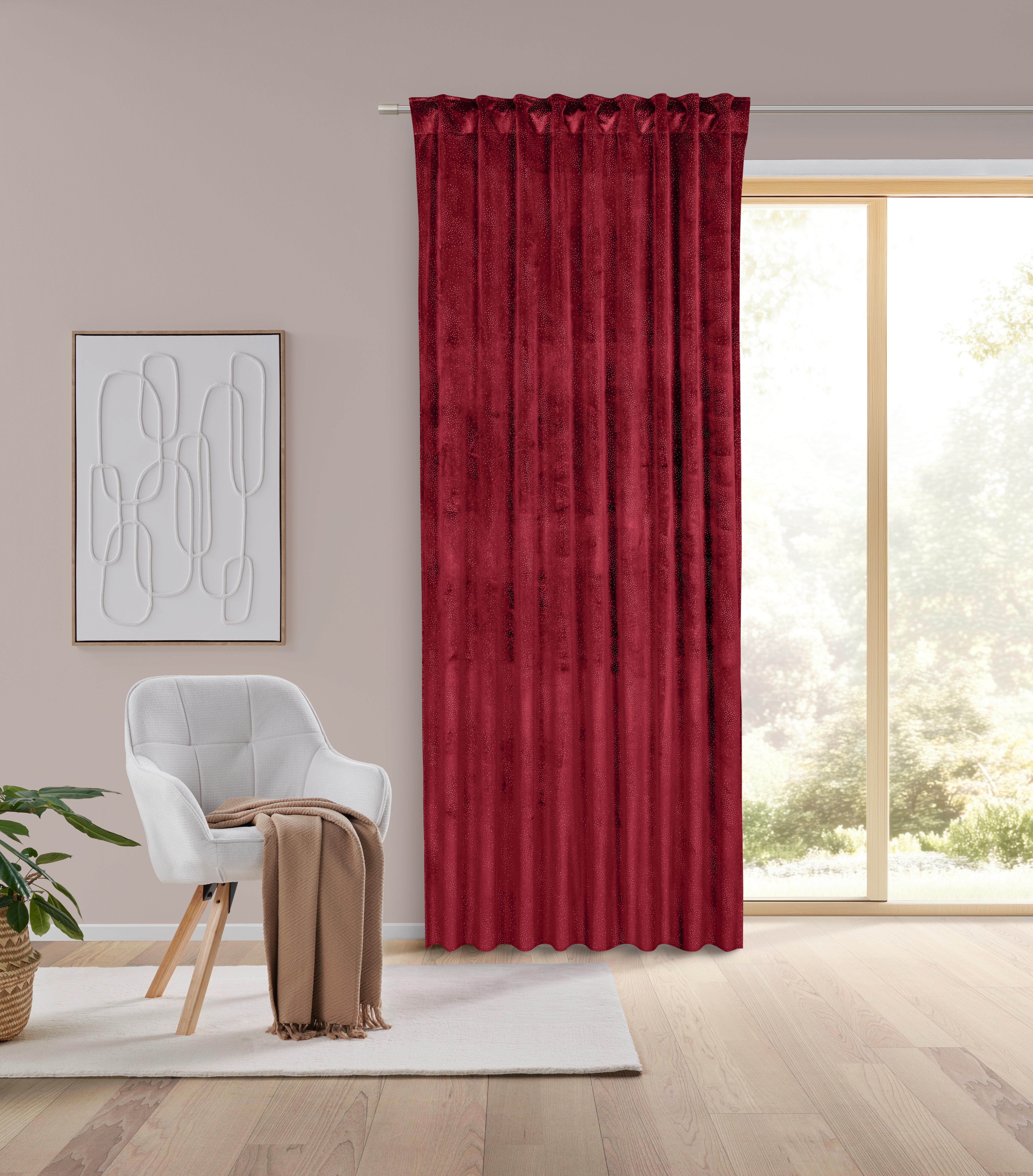 HOTOVÝ ZÁVĚS LUCIA - červená, textil (140/245cm) - Mömax