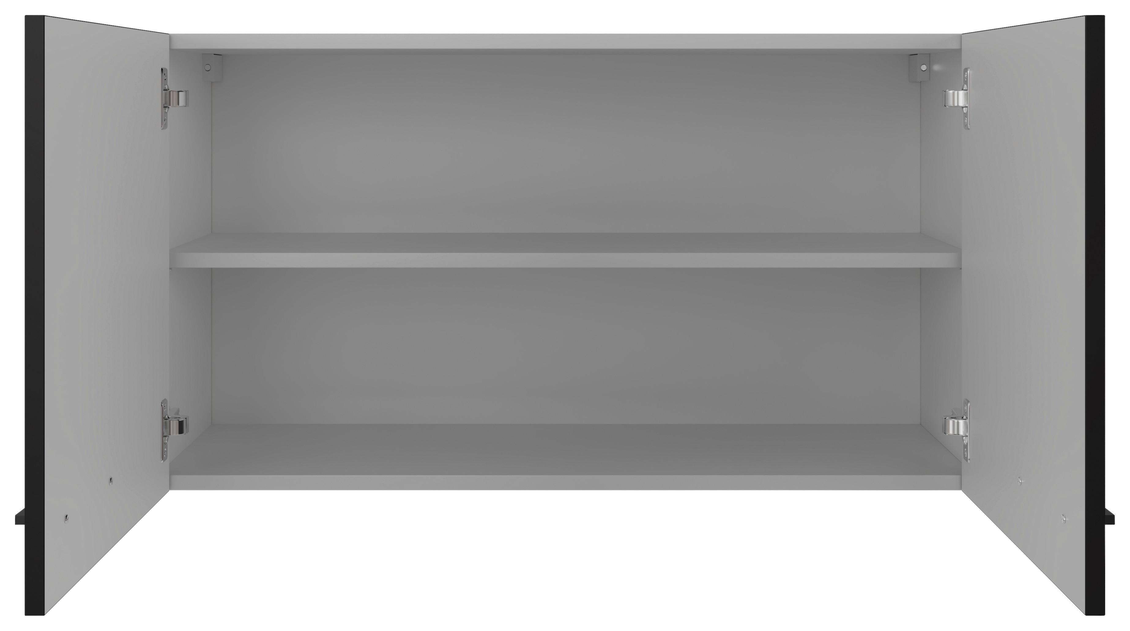 Kuchyňská horní skříňka CAPRI CAPRI H 100 - barvy dubu/černá, Konvenční, kov/kompozitní dřevo (100/54,8/32cm) - FlexWell
