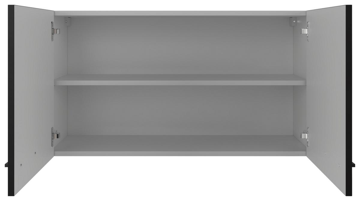 Horná kuchynská skrinka CAPRI CAPRI H 100 - čierna/farba duba, Konventionell, kov/kompozitné drevo (100/54,8/32cm) - FlexWell
