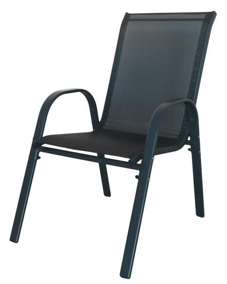 Gartensessel Paula Metall/Textil - Schwarz, MODERN, Textil/Metall (54/90/72cm) - Ondega