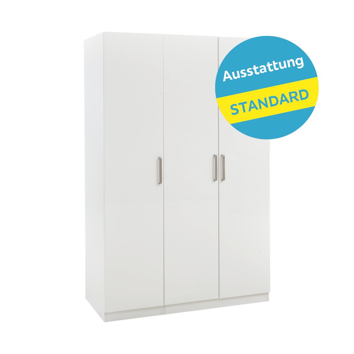 Drehtürenschrank M. Soft-close 136,7 Cm Unit Weiß - Weiß, MODERN, Holzwerkstoff (136,7/210/58,3cm) - Ondega
