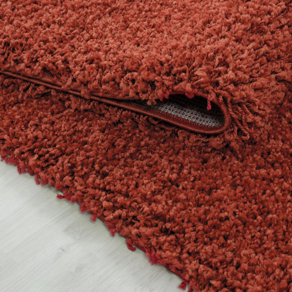 Hochflor Teppich Terra Cotta Life Rund Ø 160 cm - Terracotta, Trend, Textil (160cm)