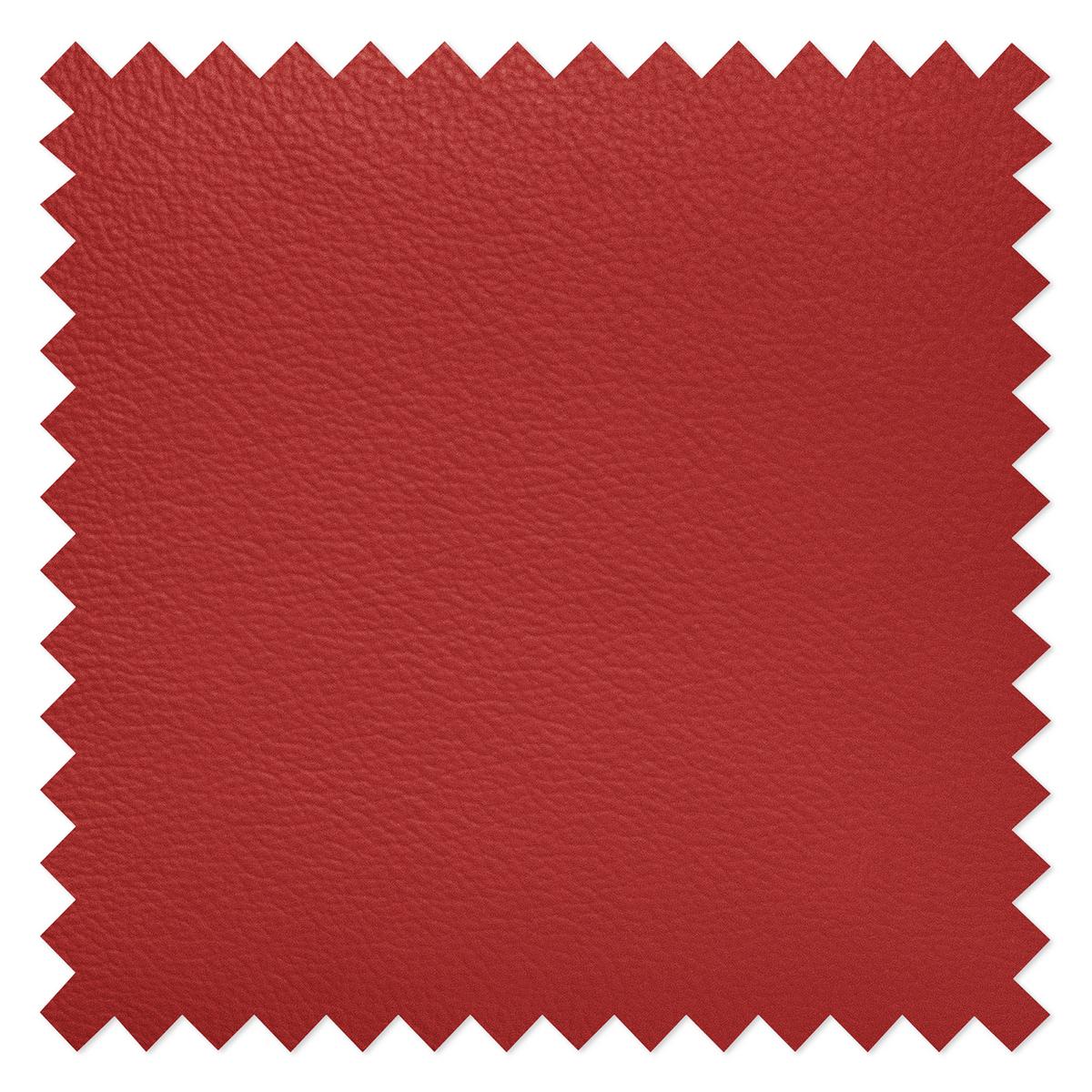 Ecksofa Santos Rot S: 241 cm - Chromfarben/Rot, Design, Leder/Textil (241/168cm) - Livetastic