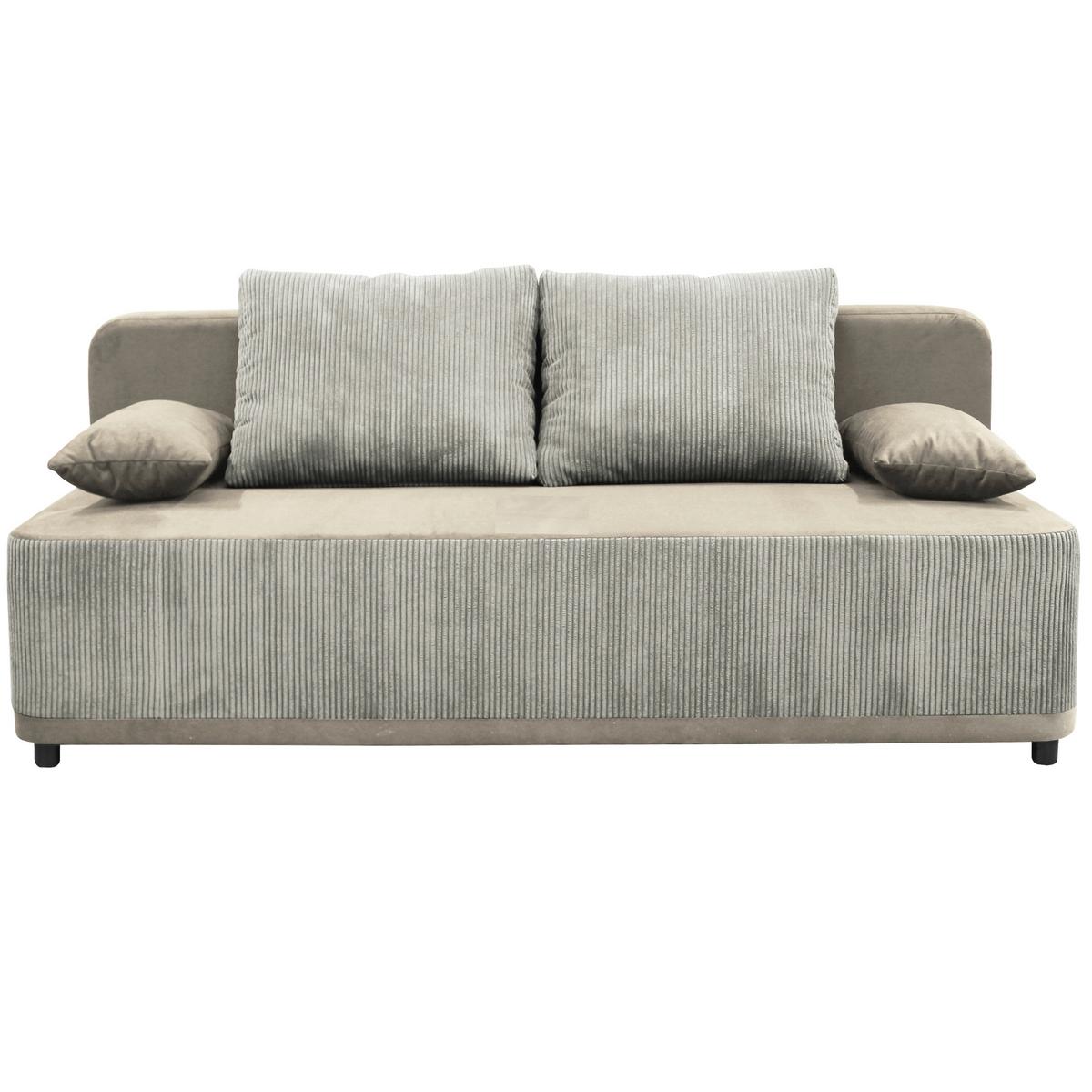 Schlafsofa Stella Creme B: 197 cm - Creme/Schwarz, Design, Textil (197/90/83cm) - MID.YOU