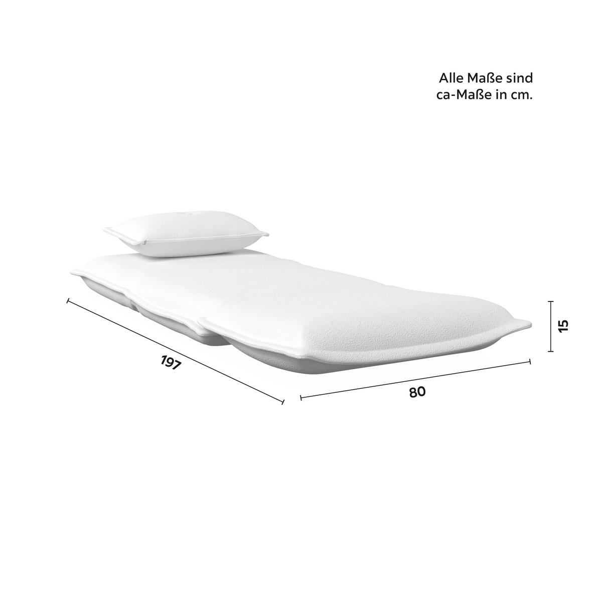 Rozkladacie kreslo TAMARA, biele buklé, max. 120 kg - biela, Modern, kov/textil (82/31/69cm) - Bessagi Home