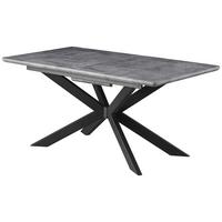 Ausziehtisch Leif 160 Az Mdf Betonoptik, B: 160-200 cm - Schwarz/Grau, KONVENTIONELL, Holzwerkstoff/Metall (160-200/76/90cm) - MID.YOU