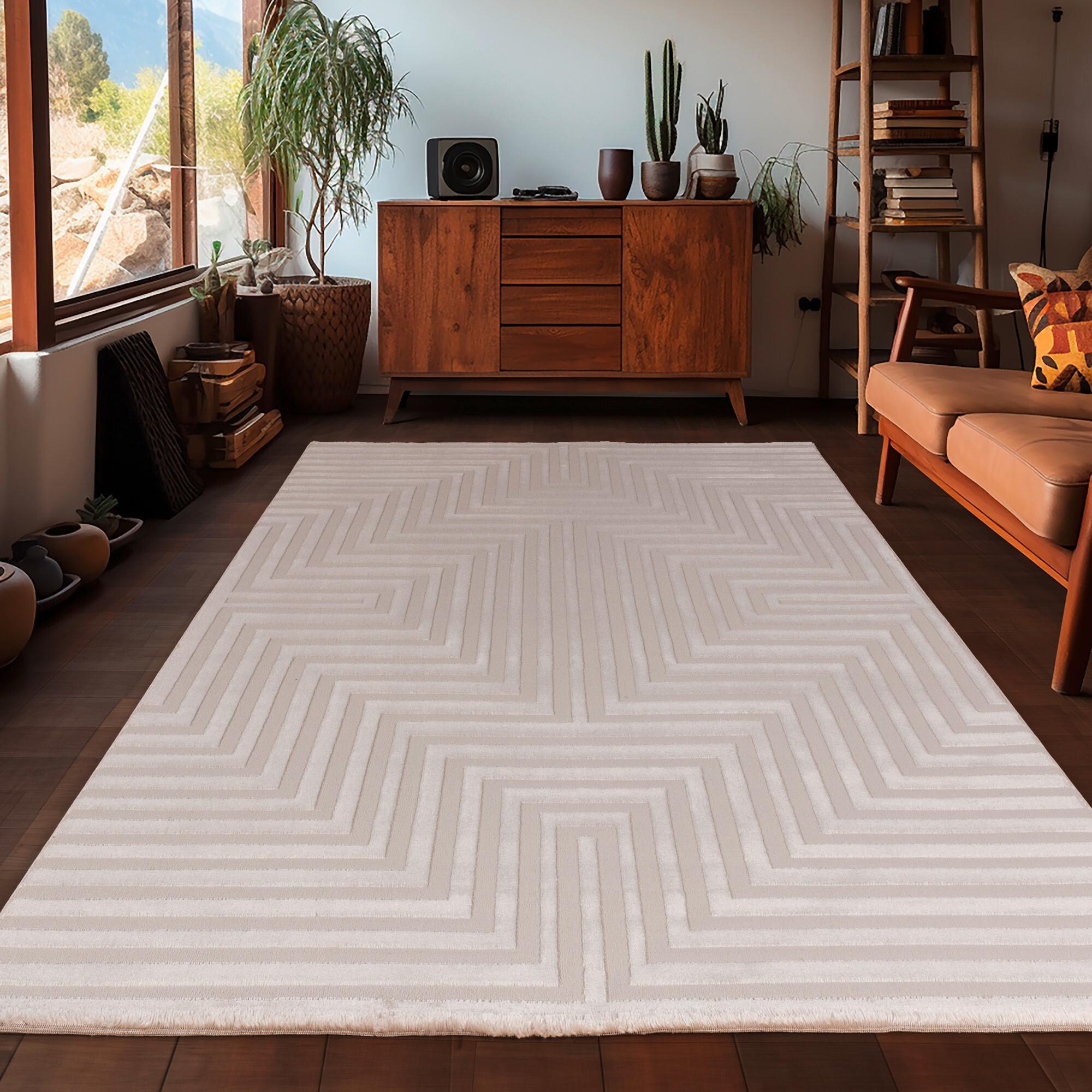 Webteppich Sahara - Beige, Design, Textil (80/150cm) - Novel