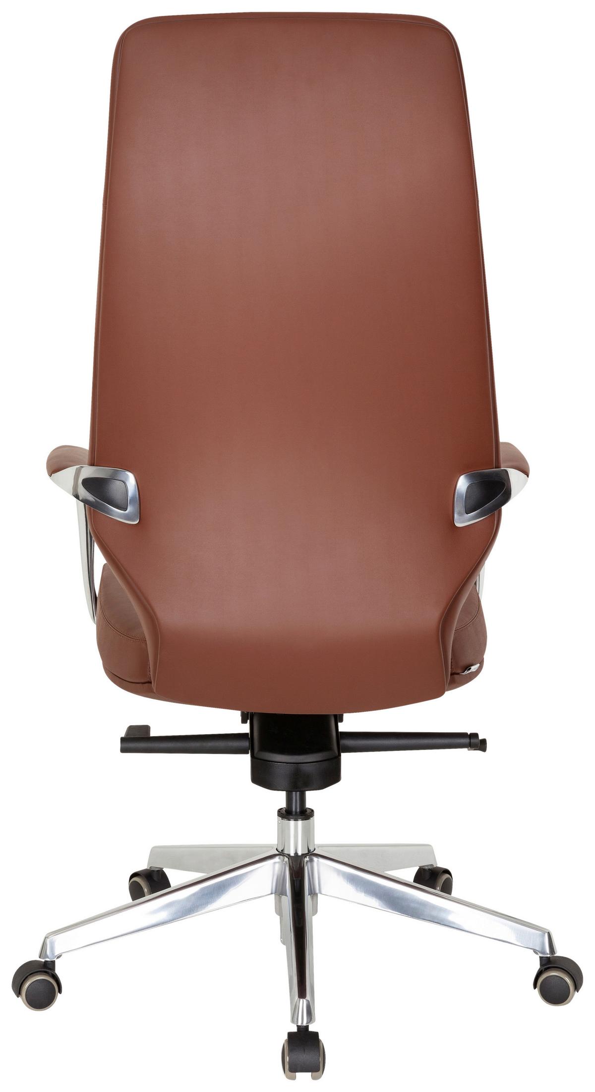 Chefsessel Velvet Braun Bis 120 Kg - Silberfarben/Braun, Basics, Kunststoff/Textil (63/133/65cm) - MID.YOU